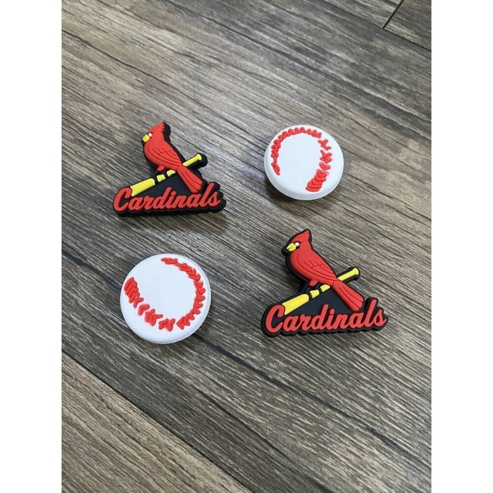ST. LOUIS CARDINALS MLB SET OF 4 SHOE CHARMS FOR CROCS
